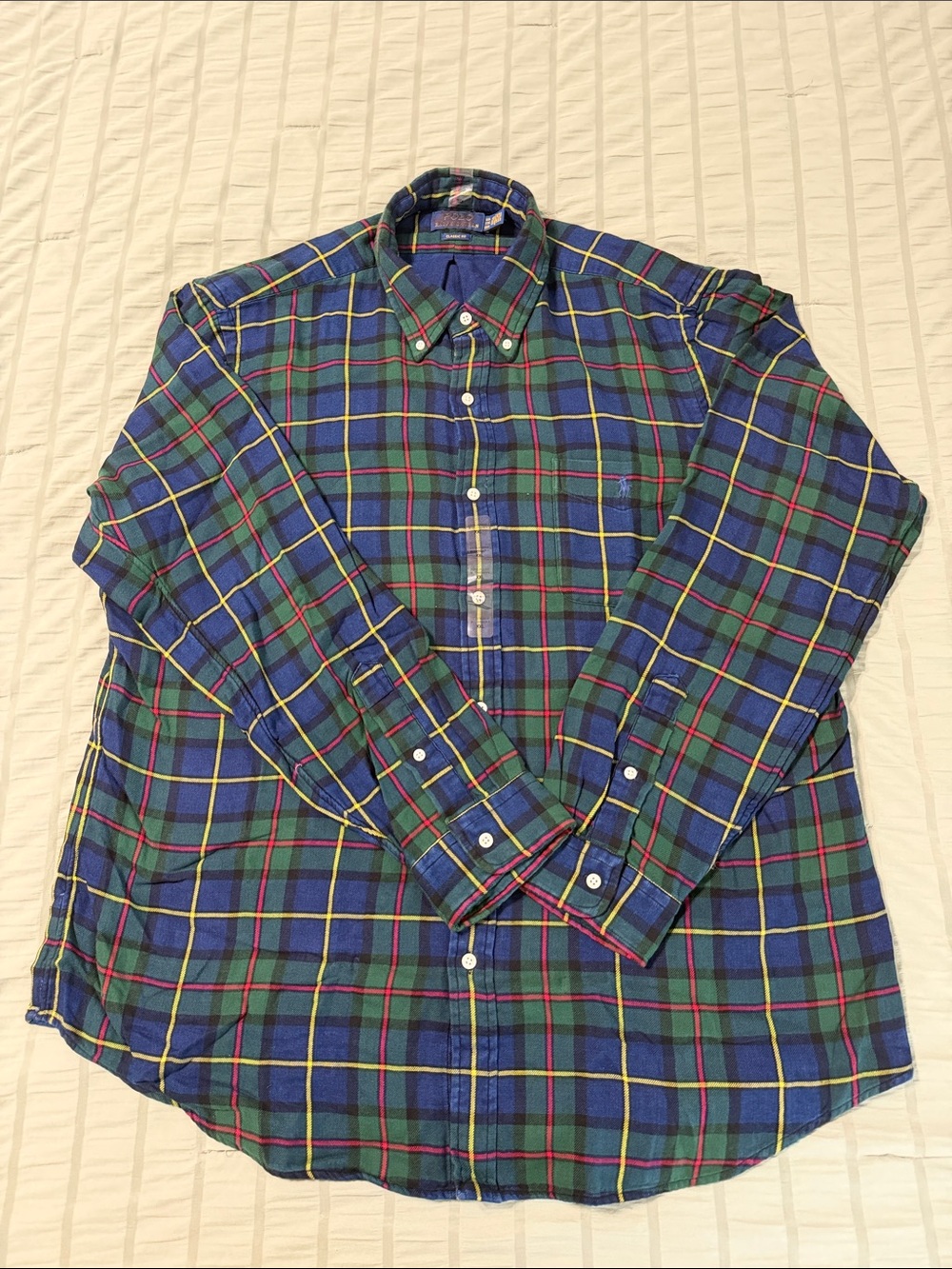 Polo by Ralph Lauren Blue & Green Plaid Button-Down Shirt